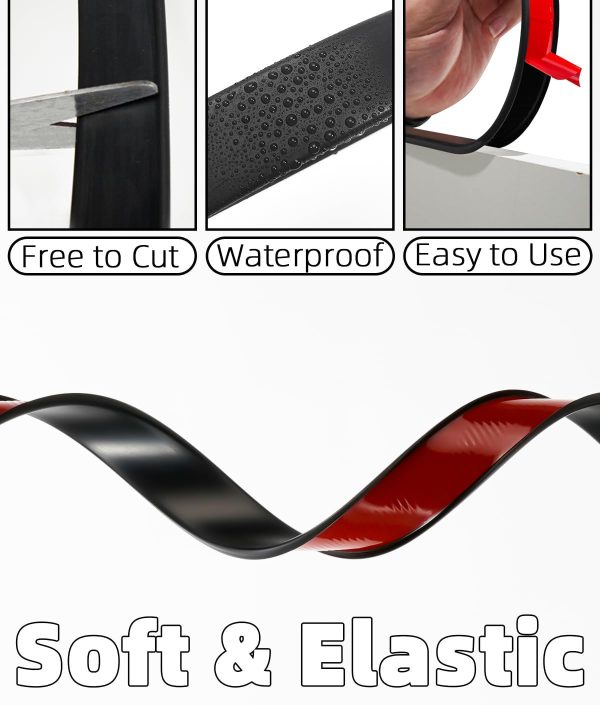 JSIWOTH TPE Edge Trim Flexible Black Furniture Upgrade-5