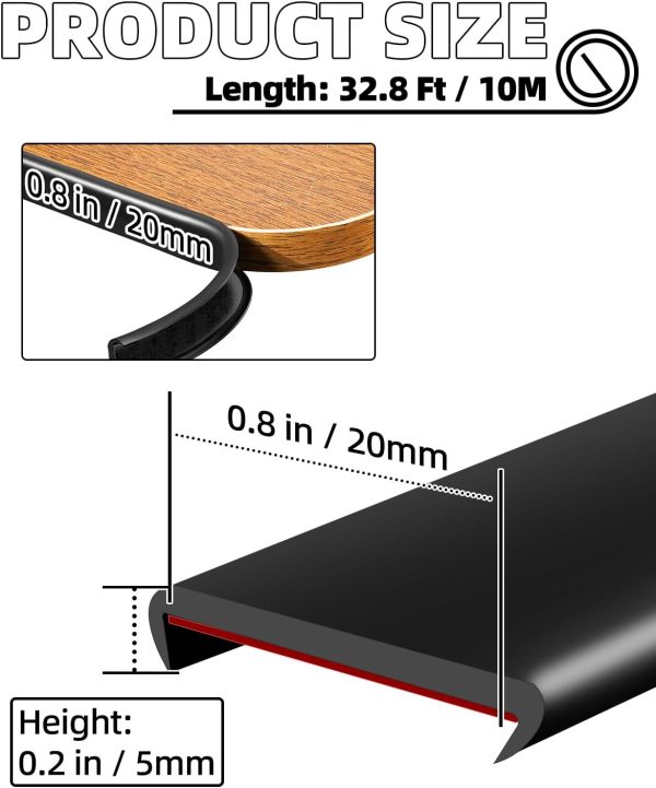 JSIWOTH TPE Edge Trim Flexible Black Furniture Upgrade-2