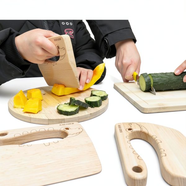 Kasiden Kids Wooden Knife Safe Eco Friendly Kitchen Tool-4