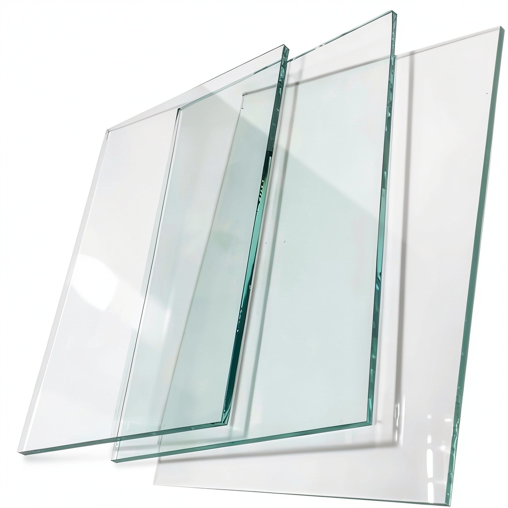 Custom cut glass installed as a tabletop with precise edges