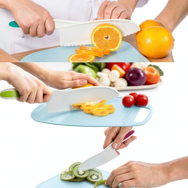 DIKAKO Kids Knife Set Nylon Safe Kitchen Tools-4