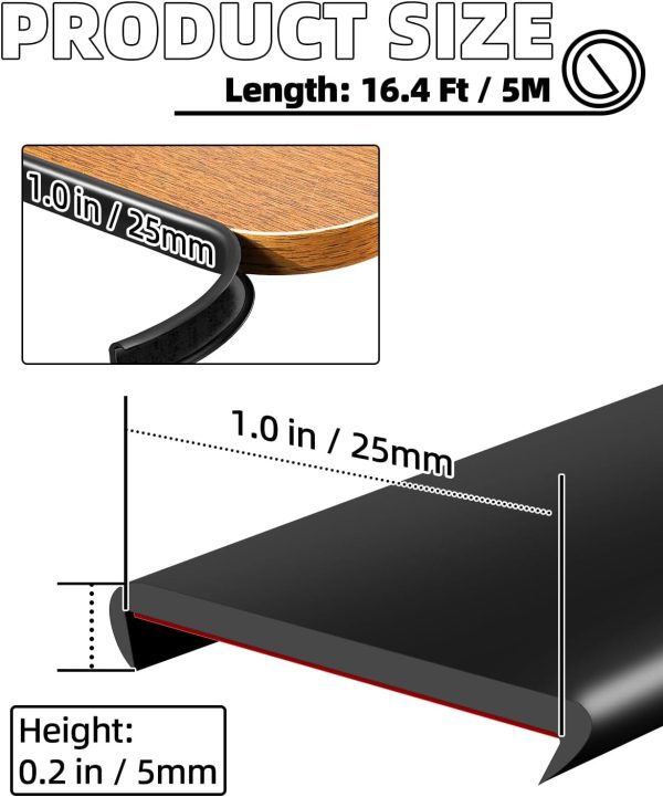JSIWOTH TPE Edge Trim Black Flexible U Channel Protector-2