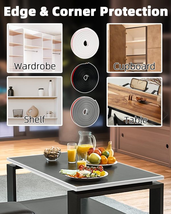 JSIWOTH TPE Edge Trim Flexible Black Furniture Upgrade-1