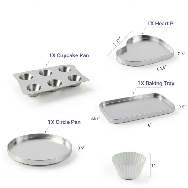 Doll Buddies Oven Pan Set Aluminum Kids Baking Supplies-2