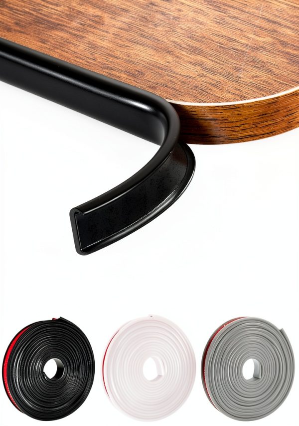JSIWOTH Black TPE Edge Trim Flexible DIY Furniture Protector-0