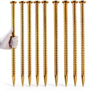16 Inch Rebar Stakes Besitu Galvanized Steel Ground Anchors Yellow-0
