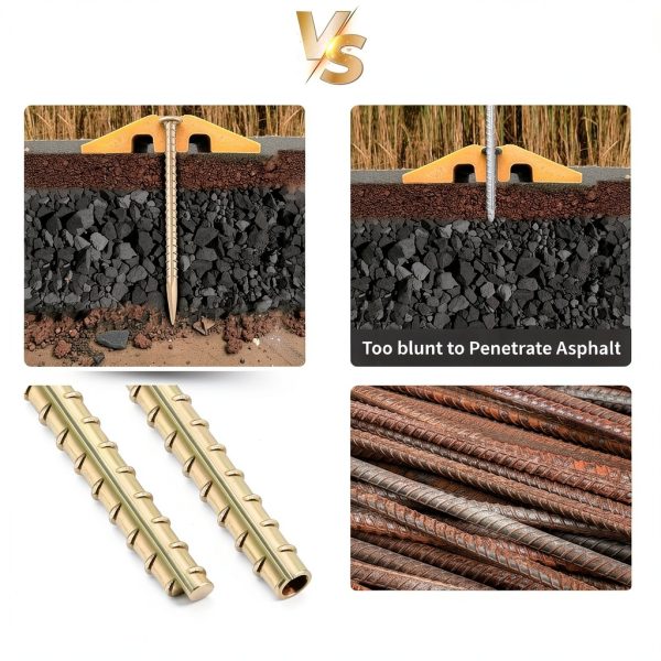 16 Inch Rebar Stakes Besitu Galvanized Steel Ground Anchors Yellow-2