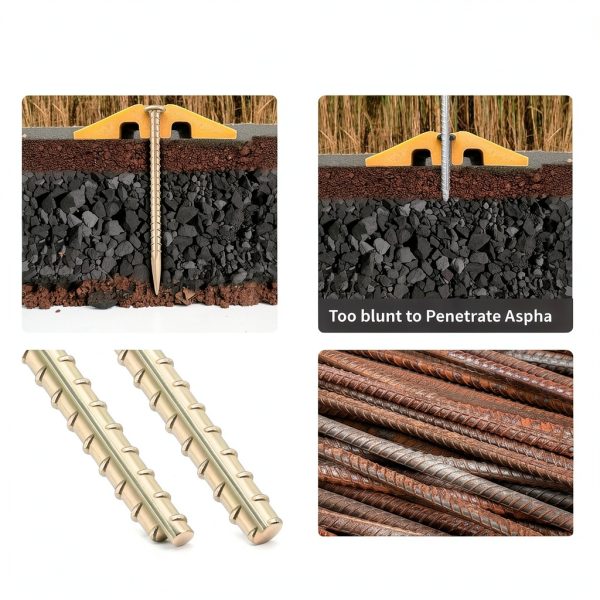 Besitu 16 Inch Rebar Stakes Yellow T-Shape Ground Anchors 20-Piece-2