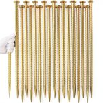 Besitu 16 Inch Rebar Stakes Yellow T-Shape Ground Anchors 20-Piece-0