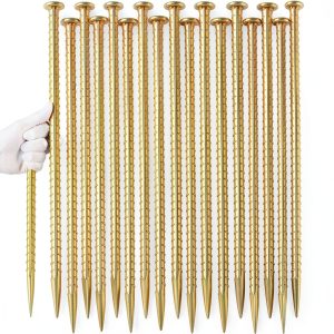 Besitu 16 Inch Rebar Stakes Yellow T-Shape Ground Anchors 20-Piece-0