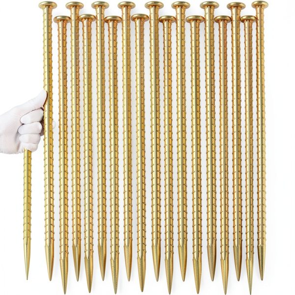 Besitu 16 Inch Rebar Stakes Yellow T-Shape Ground Anchors 20-Piece-0