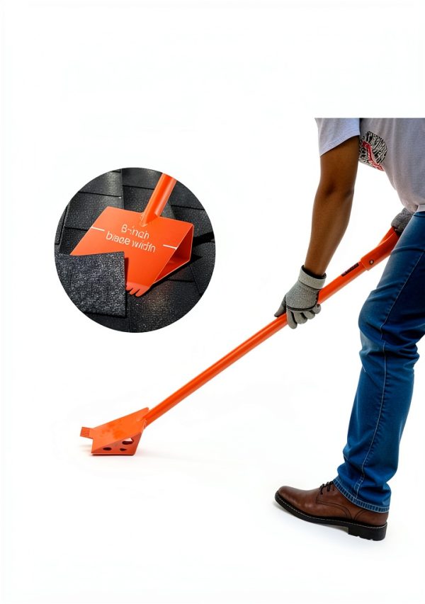 Shingle Roof Ripper Shovel, High Hardness 45# Steel with D-Grip Handle, Lightweight Tearing Tool for Asphalt & Wood Shingles, for Commercial & Residential Use-1